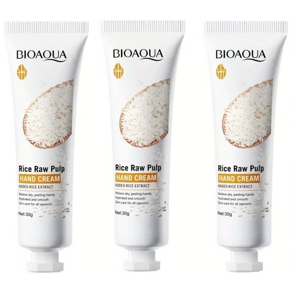 BIOAQUA ครีมทามือพร้อมสารสกัดจากข้าว ให้ความชุ่มชื้นมือ ดูแลผิวอ่อนโยน 30g / 1.06oz (3) 3ONJ QE3N