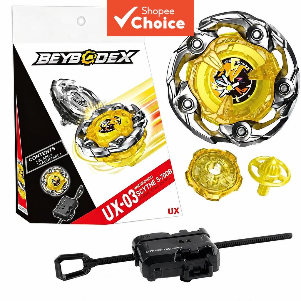 X UX-03 Wizard Rod Bey Xtreme พร้อม Launcher LED Grip ชุดโลหะ Spinning Top Battle Gyro Combat ของเล่นเด็กของขวัญวันเกิด Burst