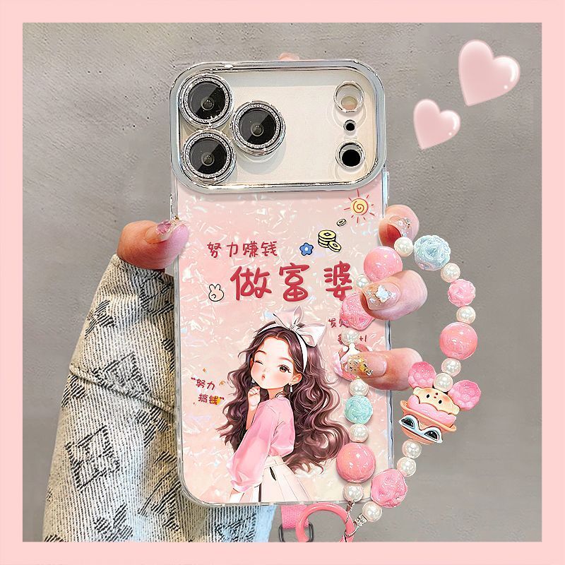 Be Rich Girl Girl สร้อยข้อมือรูปแบบเชลล์เหมาะสําหรับ iPhone 16 Pro Max เคสโทรศัพท์ Apple 15 14 13 12