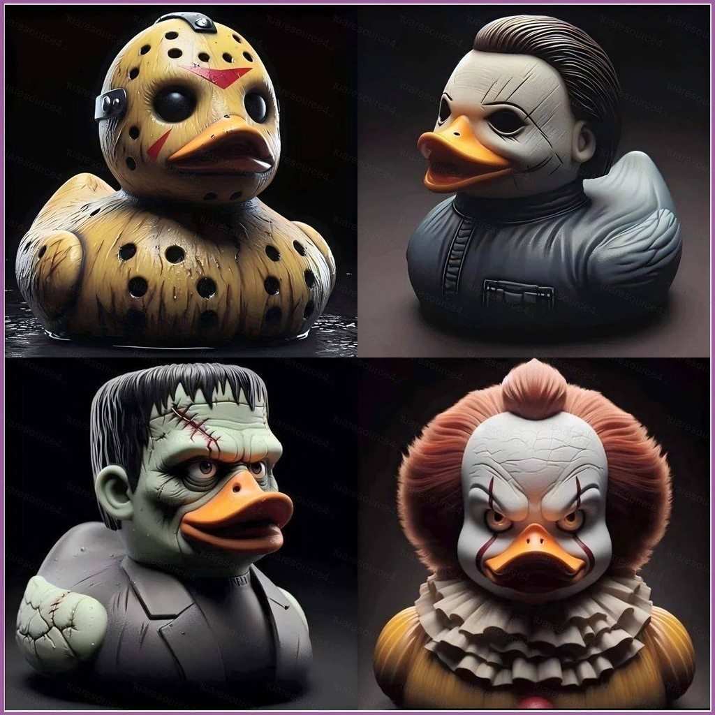 SQ4 Creative Whimsical เป็ดคอสเพลย์สยองขวัญภาพยนตร์ตัวละคร Series Action Figure เครื่องประดับของขวัญ