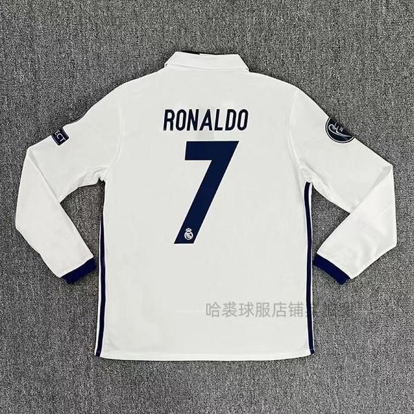 เสื้อบอลแมนยู เสื้อบอลราคาถูก เสื้อฟุตบอล.Real Madrid.ย้อนยุค.ฤดูกาล.2016-2017.แขนยาว