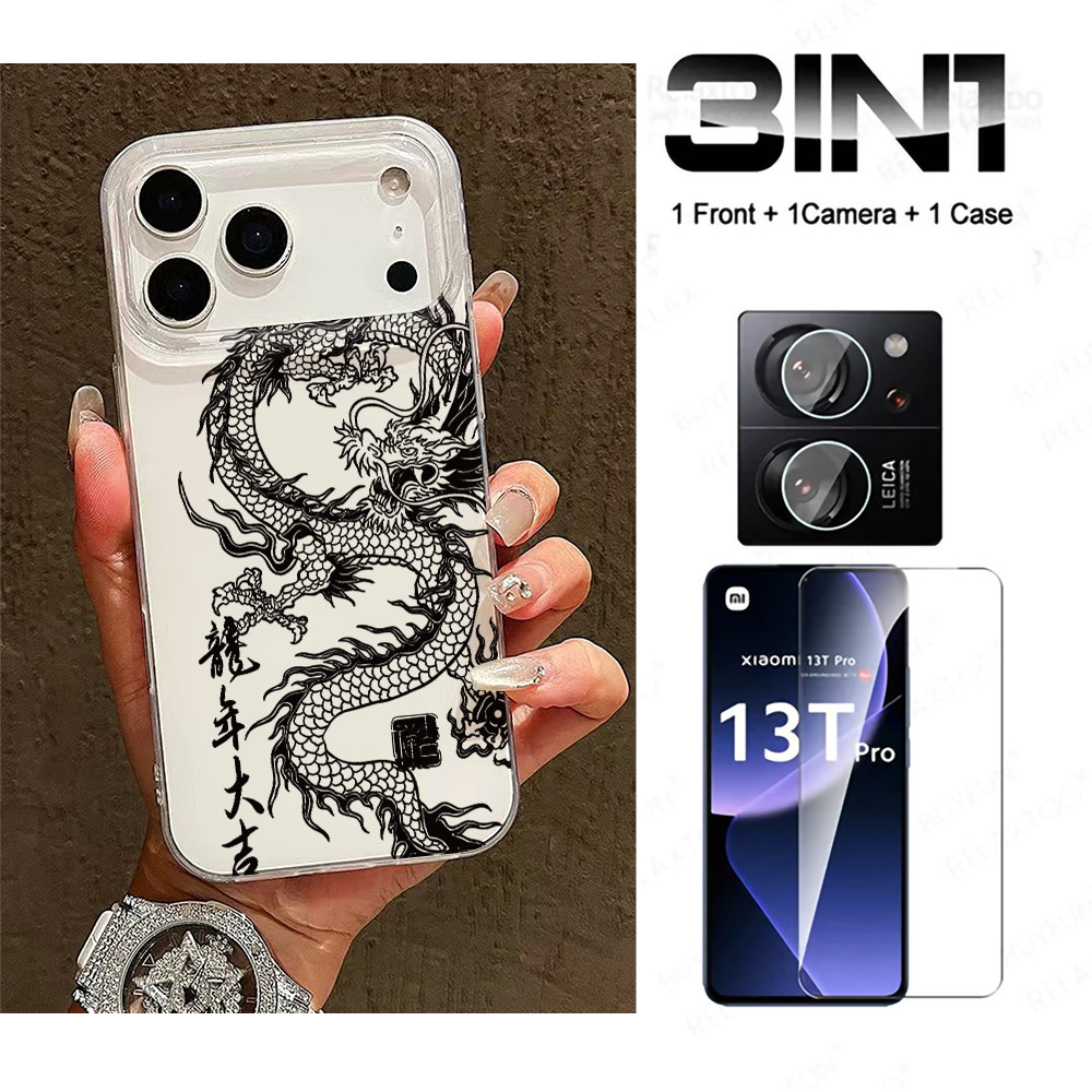 3in1 Black Dragon Jelly Candy สีเคสโทรศัพท์สําหรับ Vivo Y02S Y02 Y20 Y21S Y22S Y28 4G Y29 Y04 Y33S Y