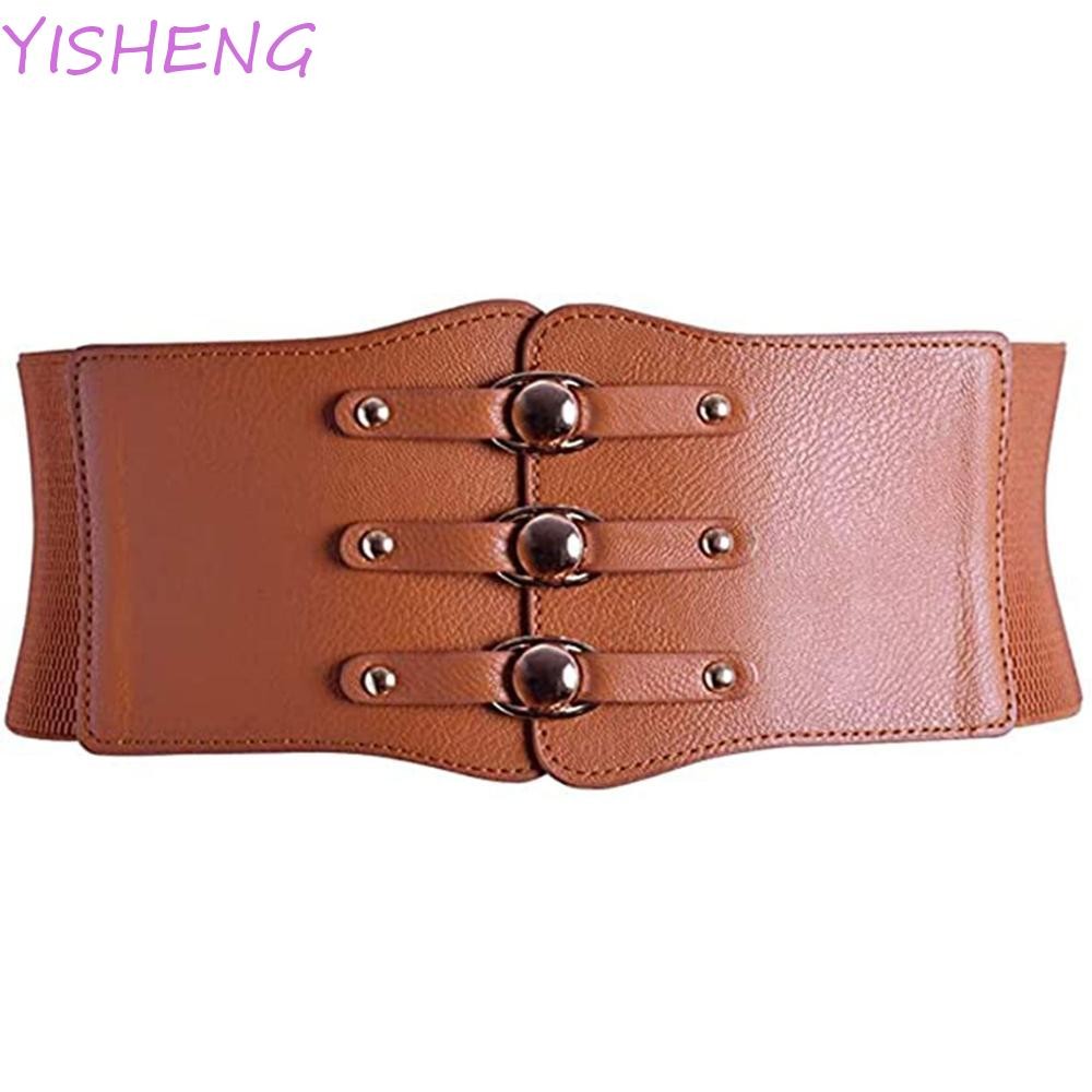 YISHENG58BS เข็มขัดกว้าง Vintage Simple Corset Slimming Body All-match กระโปรงหญิงตกแต่ง