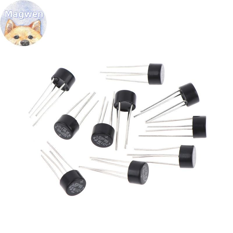 Magwen 10/20/30 ชิ้นใหม่ 2W10 2A/1000 โวลต์ไดโอดสะพาน Rectifier รอบ Vridge Rectifier สะพาน Stack TH