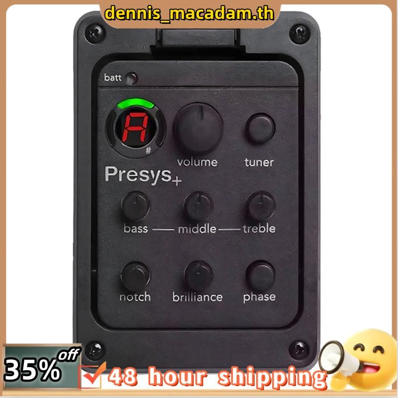 กีต้าร์โปร่ง EQ Tuner 201 Piezo Pickup, ปรีแอมป์ Onboard Equalizer 4-Band สําหรับ Presys+