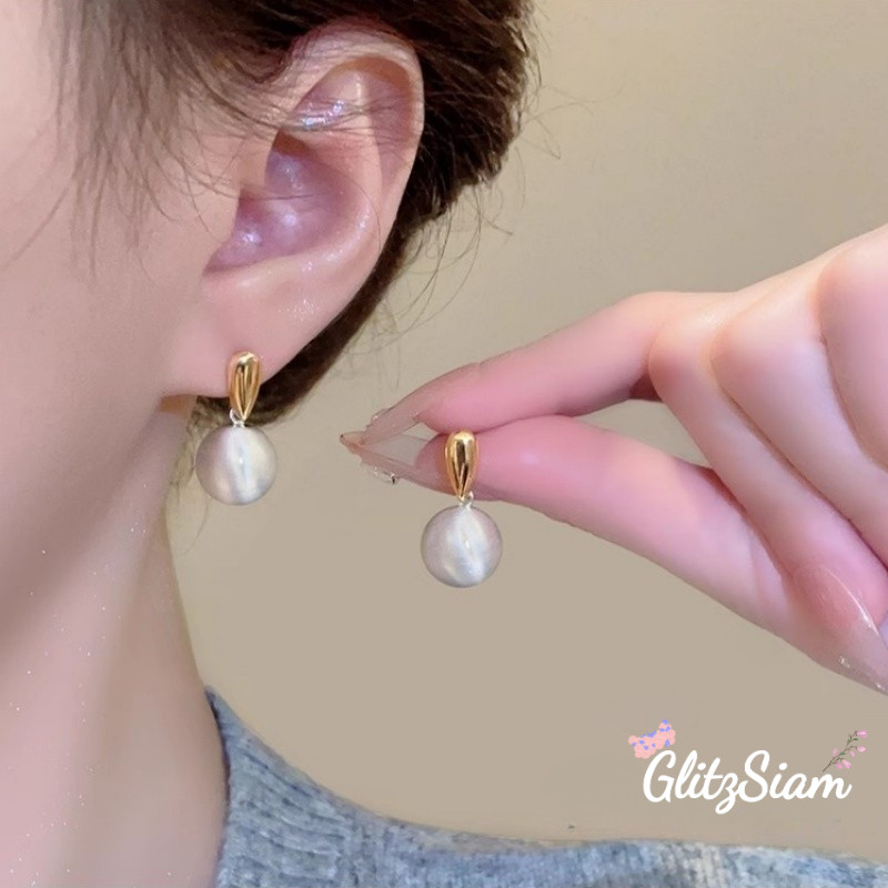 Glitzsiam🤍🤍ต่างหูมุกใหม่ เครื่องประดับสตรี คุณภาพดีและราคาถูก เรียบง่ายและมีสไตล์ ส่งไวจากไทย