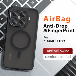 สําหรับ Xiaomi 15T Pro 15T กรณี ELVEV กันกระแทก Matte PC + TPU ป้องกันลายนิ้วมือโปร่งแสงฝาครอบดูด