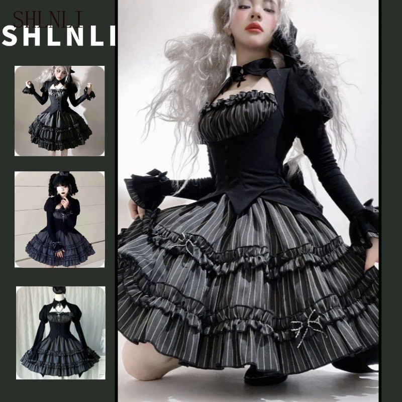 MnVintage Gothic Lolita ชุดผู้หญิงฮาโลวีน Duke Y2k Party Mini ชุดคอสเพลย์