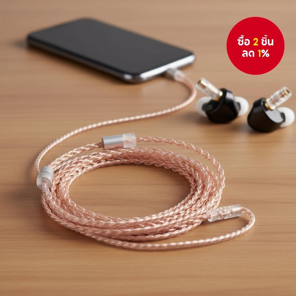 สายเคเบิลเปลี่ยน KBEAR 2PIN MMCX QDC TFZ 4 แกน สายทองแดงบริสุทธิ์ พร้อมปลั๊ก 3.5 มม. สําหรับ KZ ZST 