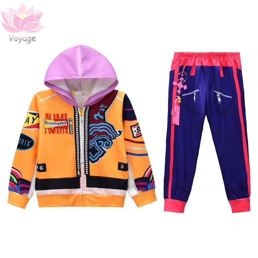 Voyaoyage Rumi Hoodie โพลีเอสเตอร์ ซิป ฮู้ดี้ แฟชัน K-pop Hip-Hop สำหรับเด็ก cosplay