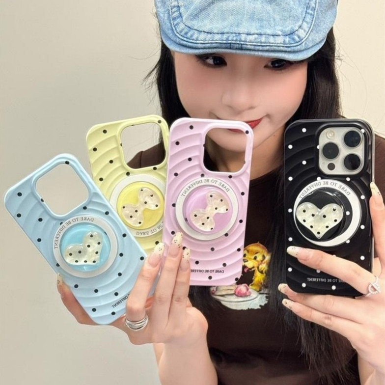 เคสไอโฟน 13 ง่ายน่ารักจุดสีดำคลื่นแม่เหล็กอ่อน สำหรับ IPhone 16 12 11 Pro Max XS Max 15 13 14 Pro Max XR X 16 15 14 Plus