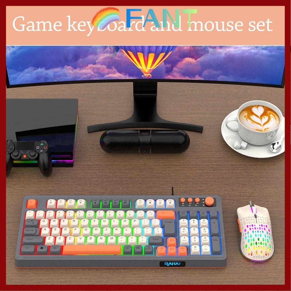 คีย์บอร์ด FANT RAIKU T98, ชุดเมาส์คีย์บอร์ดเค้าโครงกุญแจแบ็คไลท์ 98, การเชื่อมต่อ USB แสงส่องสว่างเก