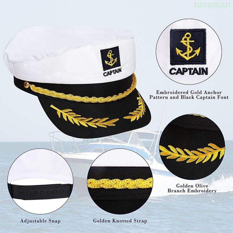 Nan Sailor Hat Navy Marine Hat Yacht Captain Hat Sailor Captain Costume Men Sailor Cap Beanie Navy M