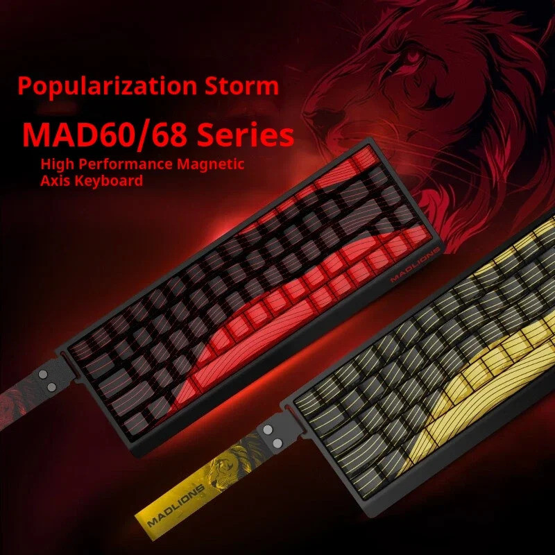 FGG MADLIONS MAD 60/68 Pro คีย์บอร์ดแม่เหล็กสวิทช์แบบมีสาย 68% คีย์บอร์ดเกม Rapid Trigger Rgb Custom