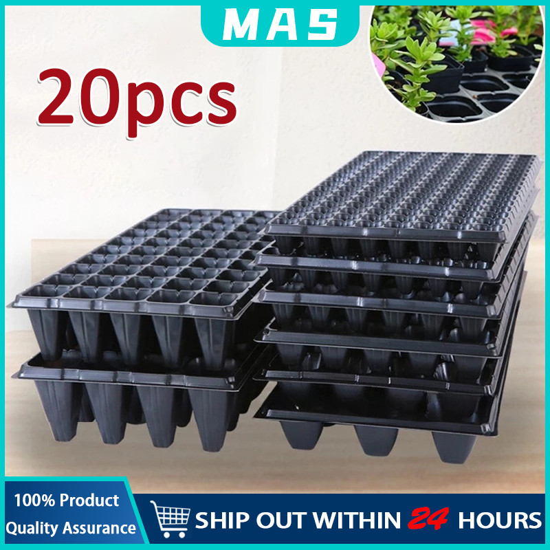 MAS 20PCS ถาดเพาะกล้า ถาดเพาะผัก ถาดปลูกต้นไม้ ถาดเพาะต้นกล้า ถาดพลาสติก ถาดป้องกันราก ขนาด 21/32/50/72/105/128/200 หลุม