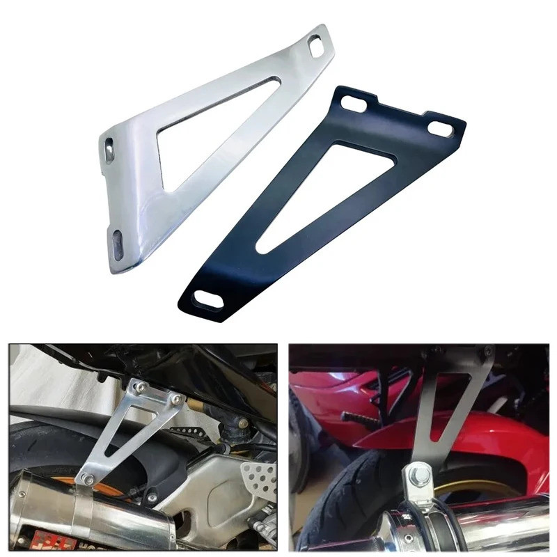 รถจักรยานยนต์ไอเสียแขวนวงเล็บสีดํา Chrome Mount สําหรับ Suzuki GSXR 600 750 GSXR 1000 Yamaha YZF R1 