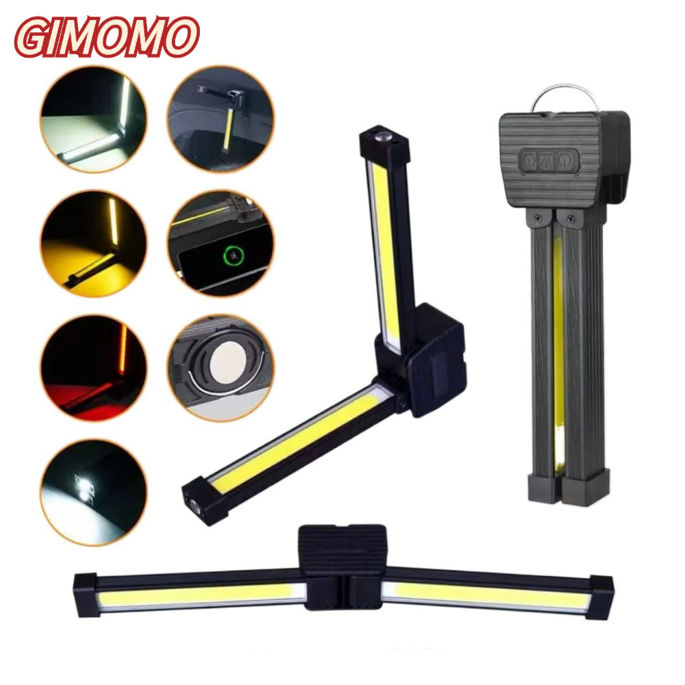 GIMOMO ไฟฉาย, 7th Gear Dimming LED Gym Lamp, 180 องศาพับพร้อมตะขอแขวนแม่เหล็กดูดรุ่นโคมไฟยา