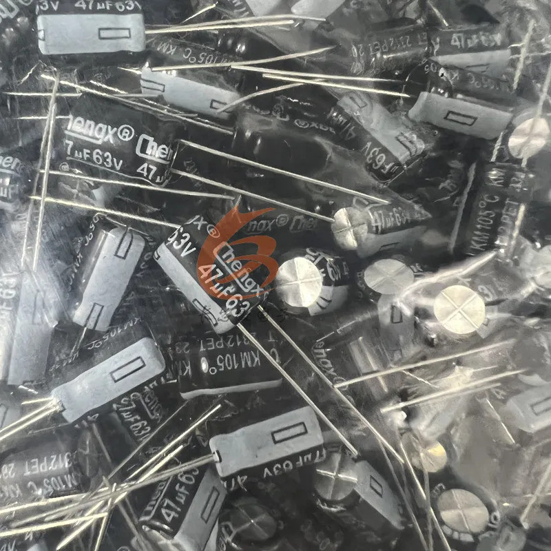 500 ชิ้น/ล็อต 47UF 63V 8X12 ฟุต 3.5 มม.20% สวิทช์กันน้ําอินเวอร์เตอร์อลูมิเนียม electrolytic capacit