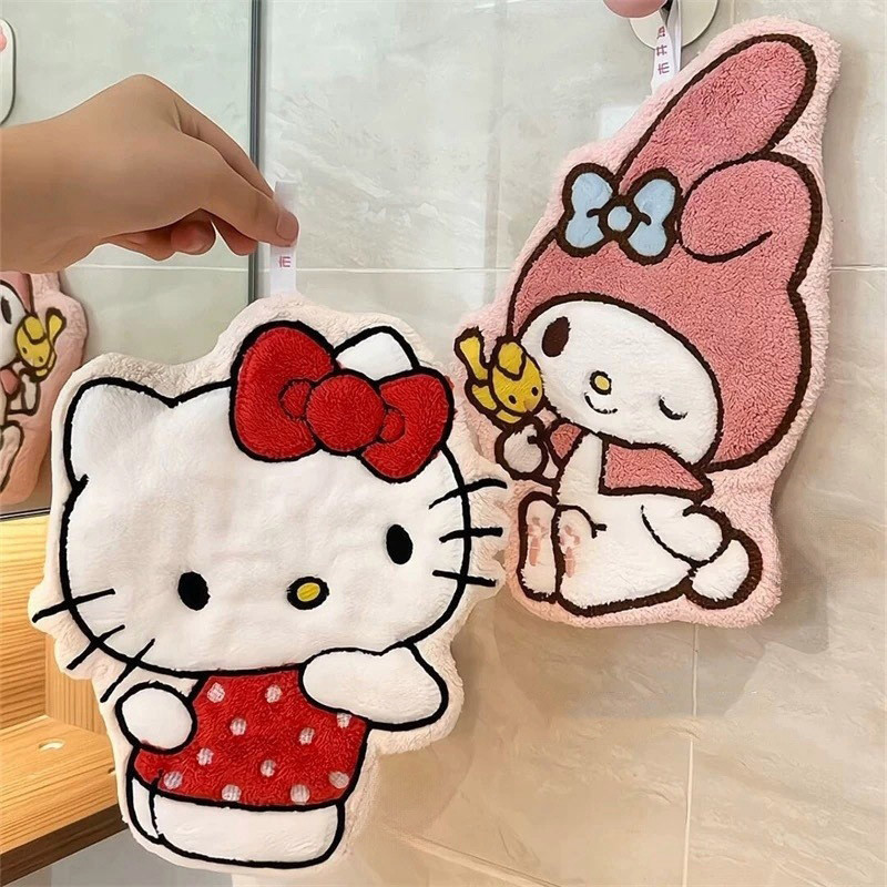 แมวน่ารัก ผ้าเช็ดมือแบบแขวน ผ้าขนหนูครัวดูดซับซุปเปอร์ ผ้าขนหนูห้องน้ํานุ่ม - รูปที่ 5