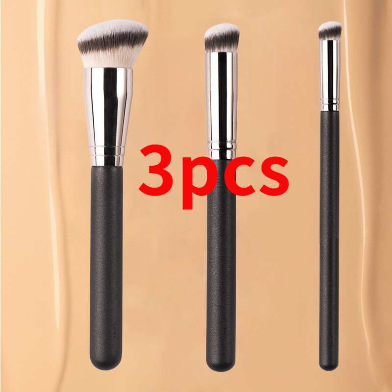 แปรงแต่งหน้าคอนซีลเลอร์ 3 ชิ้น/เซ็ต ขนแปรงนุ่ม พกพาสะดวก 170/270/370
