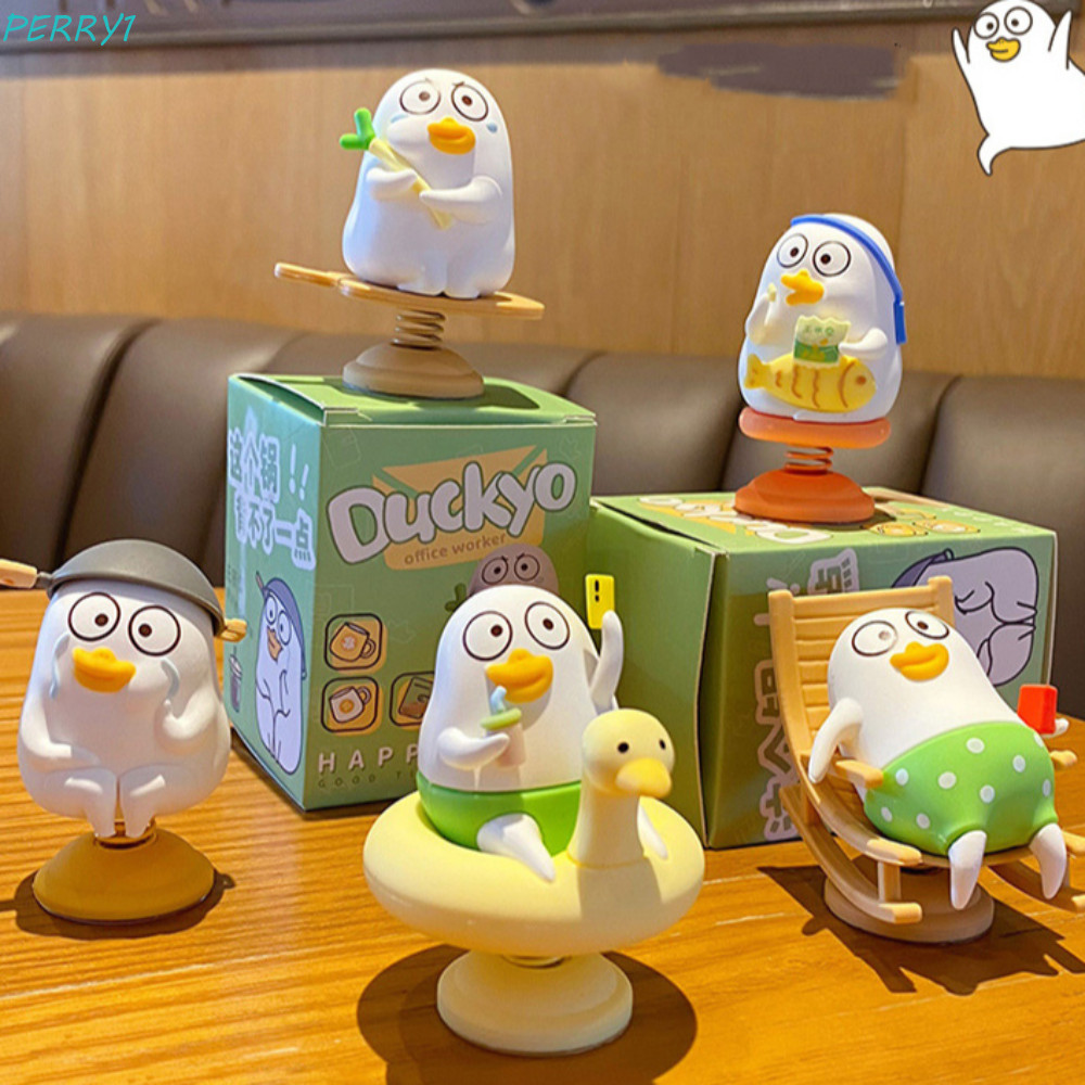 PERRY Little Liu Duck เขย่าเครื่องประดับรถ, รูปปั้นคอลเลกชัน Little Liu Duck ตกแต่งรถ, เดสก์ท็อปตกแต
