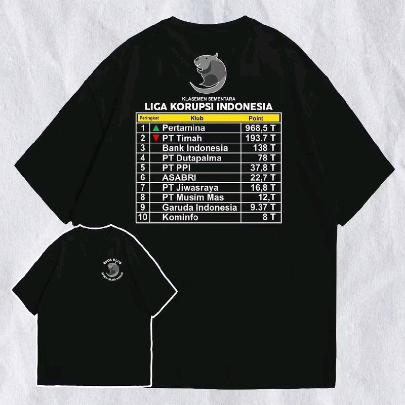 KATUN V2 เสื้อยืด Corruption League Classment / อินโดนีเซีย Corruption League Classement Distro เสื้