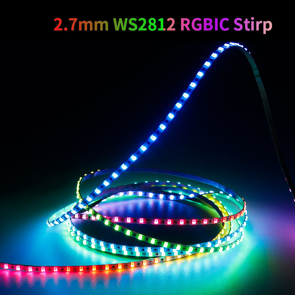 Narrow 2.7mm WS2812B 160leds/M Smart individually addressable Digital Led Tape RGB full color led St