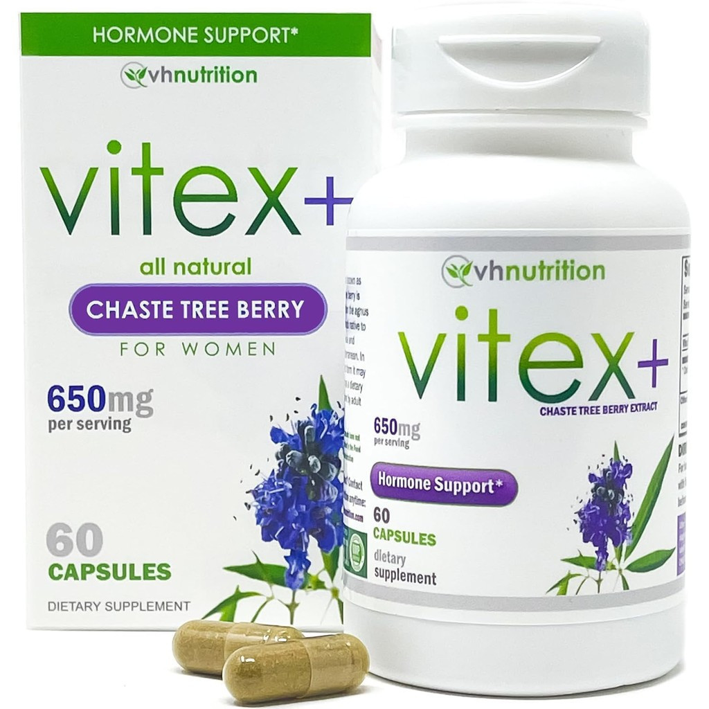 VH Nutrition VITEX+ | Vitex Choasteberry อาหารเสริมสําหรับผู้หญิง | สมดุลฮอร์โมน* และการสนับสนุนการเ