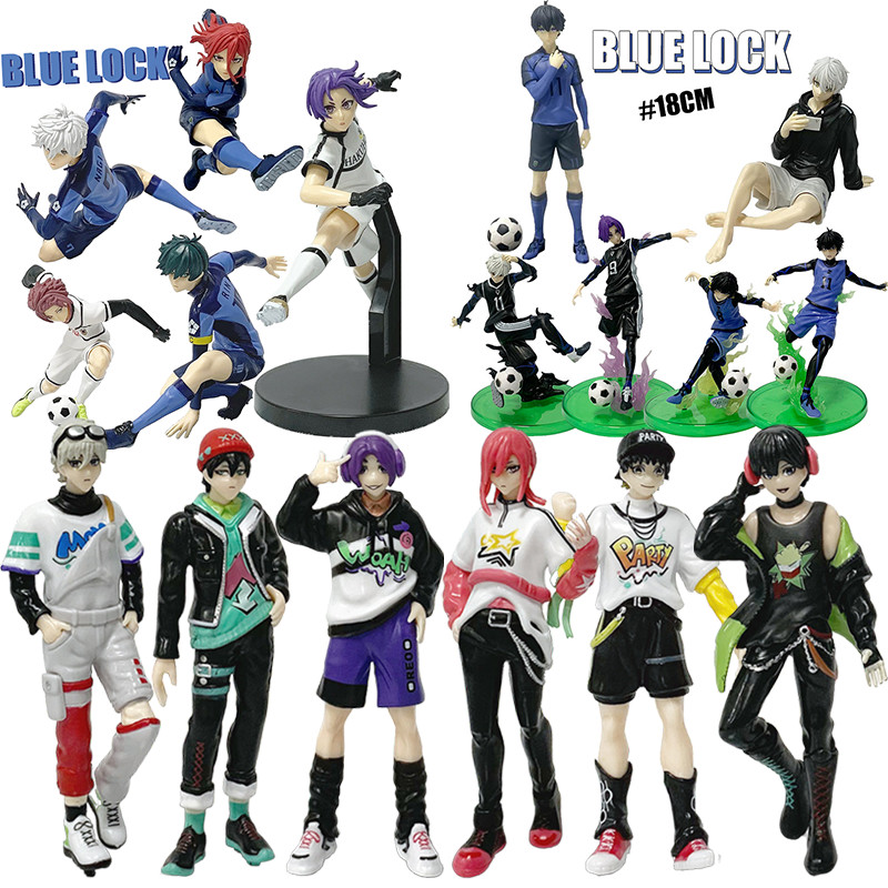 18 ซม.Blue LOCK Action Figure Isagi Yoichi Nagi Seishiro Action Figure Rin Itoshi ของเล่นตกแต่งคอลเลกชัน