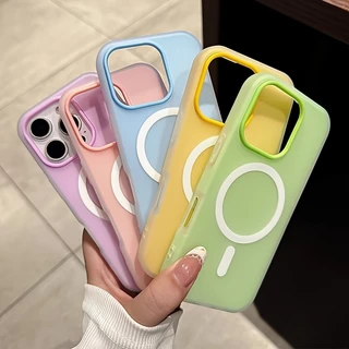 เคสโทรศัพท์แบบด้านแม่เหล็ก For iPhone 17 11 12 13 14 15 16 Pro Max Plus เคสนิ่มกันกระแทกสองชั้น 2-in-1 - CXK