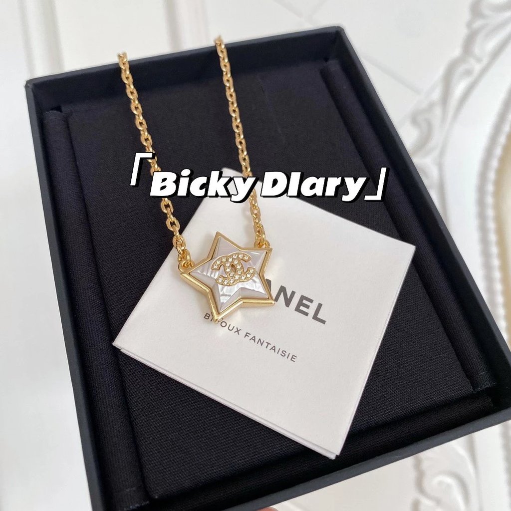 1: 1 Original Standard Real Shot, Little Star Full Diamond C สร้อยคอ/ตัวเลือก 2 อัน