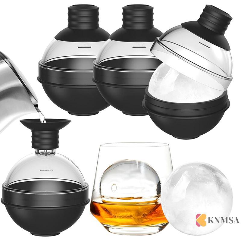 KNMSA] 1/2 ชิ้นขนาดใหญ่แต่งหน้า ICE Ball Maker แม่พิมพ์ซิลิโคนสําหรับวิสกี้ 2-in-1 ช่องทาง Big Spher