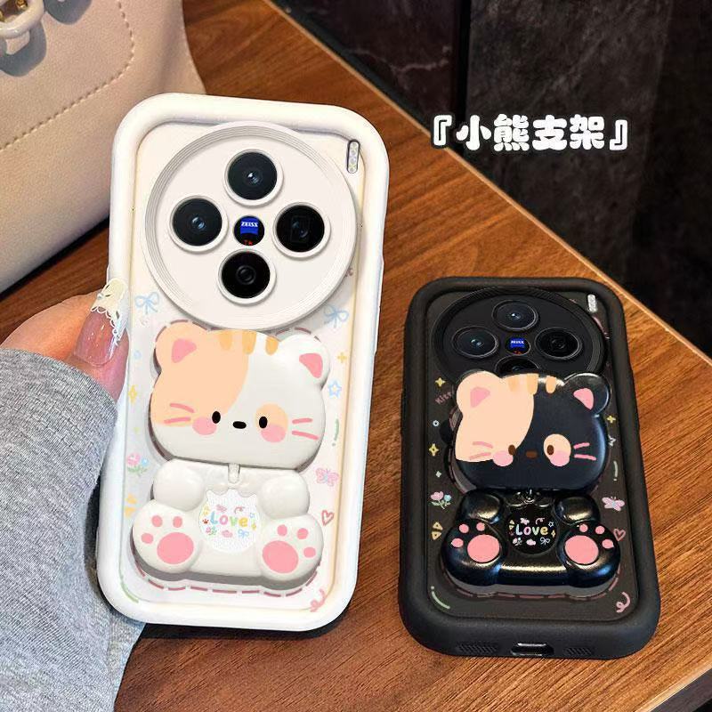 สําหรับ Vivo X300 X200 Pro X200 FE เคสโทรศัพท์การ์ตูนแต่งหน้ากระจกถุงลมนิรภัยป้องกันกรณี