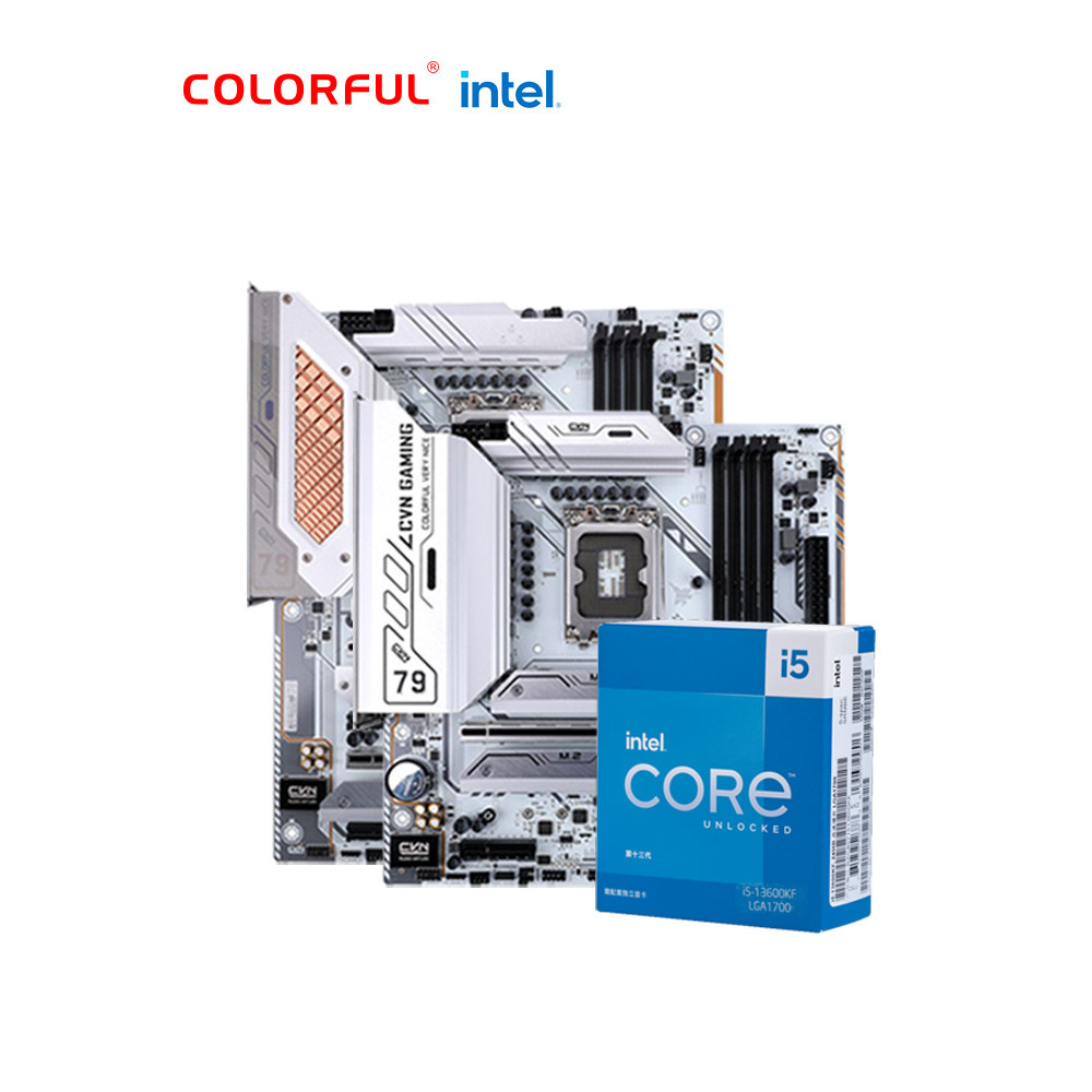 สีสัน Rainbow Z790 เมนบอร์ด + Intel i5 13600k/i5 13600kf เมนบอร์ดสําหรับเล่นเกม CPU ชุด 13th Generat
