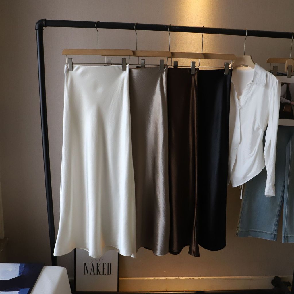 แนะนำ ผ้าม่าน ** 2025 ต้นฤดูใบไม้ผลิผลิตภัณฑ์ใหม่ขายร้อน ~ สไตล์เกาหลีอารมณ์ที่เรียบง่ายผ้าม่าน ผอมลง ดู หางปลา กระโปรงผู้หญิง * ราคาพิเศษ มีเก็บเงินปลายทาง