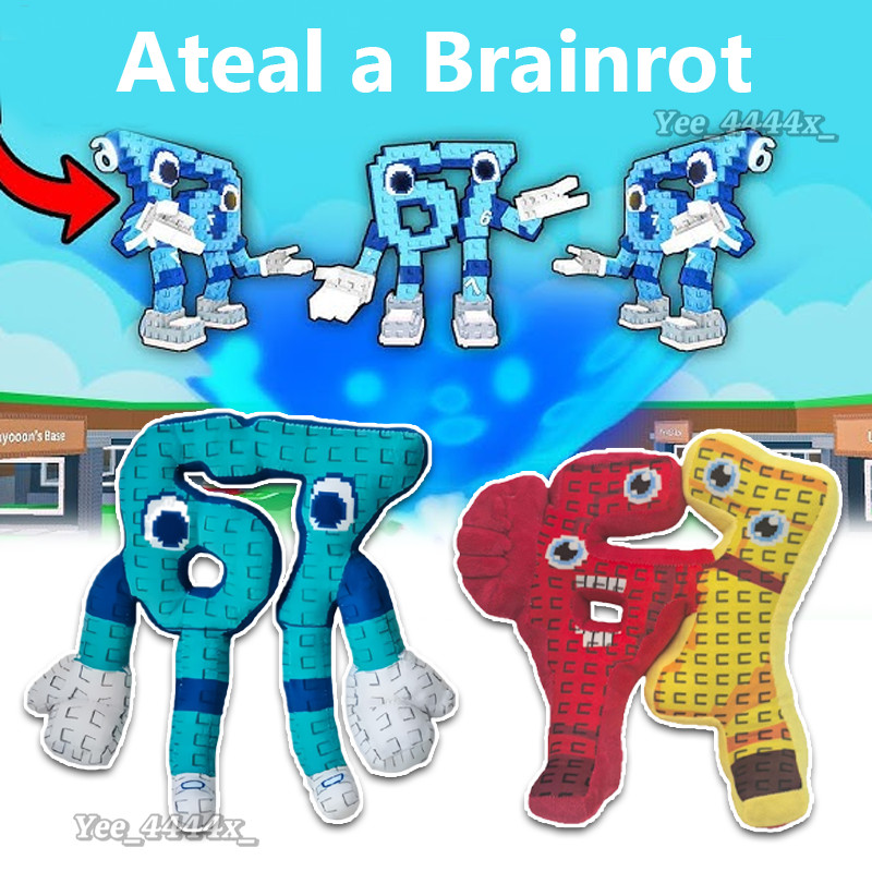 67 Brainrot plushies การ์ตูน 67 ขโมย Brainrot Plush Cushion หมอนสะสมตุ๊กตาสําหรับแฟนเด็กผู้ใหญ่ fesc