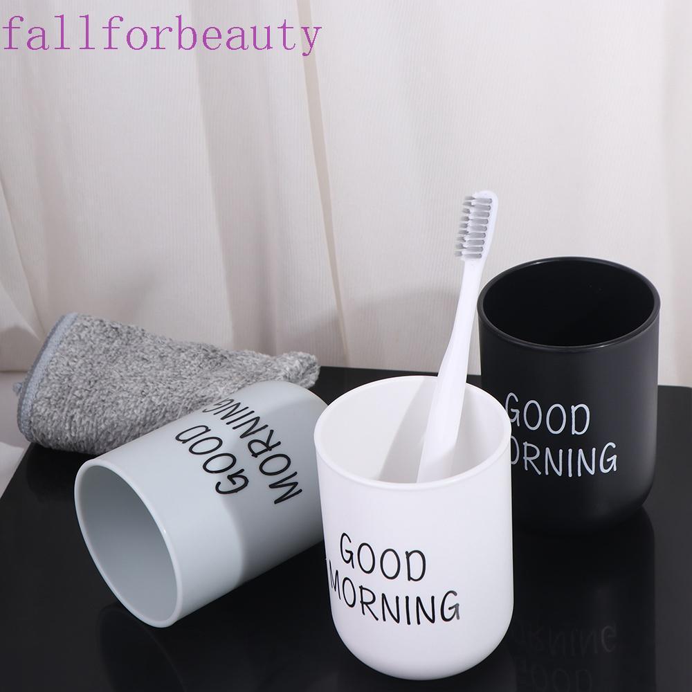 FALLFORBEAUTY Good Morning Cup Travel ทนความร้อนผู้ถือแปรงสีฟันแบบใช้ซ้ําได้จัดเก็บถ้วยดื่ม Drinkwar