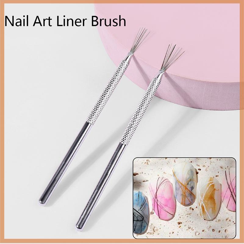 [Further] 7 Pin Stripe Nail Art Liner Brush 3D Tips Nails Ultra-thin Line Drawing Pen UV Gel Brushes