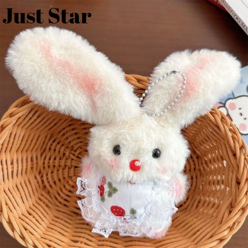 JUSTSTAR ตุ๊กตากระต่ายน่ารัก handmade กับเครื่องประดับหูกระต่ายจี้ยาว