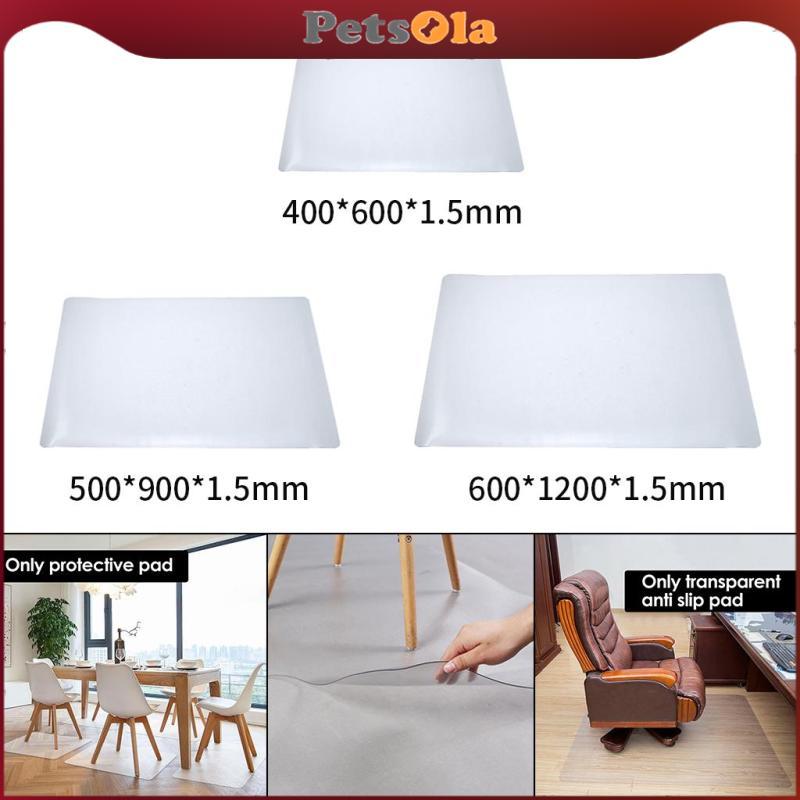 PETSOLA เสื่อกันลื่นสำนักงาน PVC โปร่งใส ทนทานสูง ป้องกันพรมสำหรับเก้าอี้เลื่อนและโต๊ะคอมพิวเตอร์