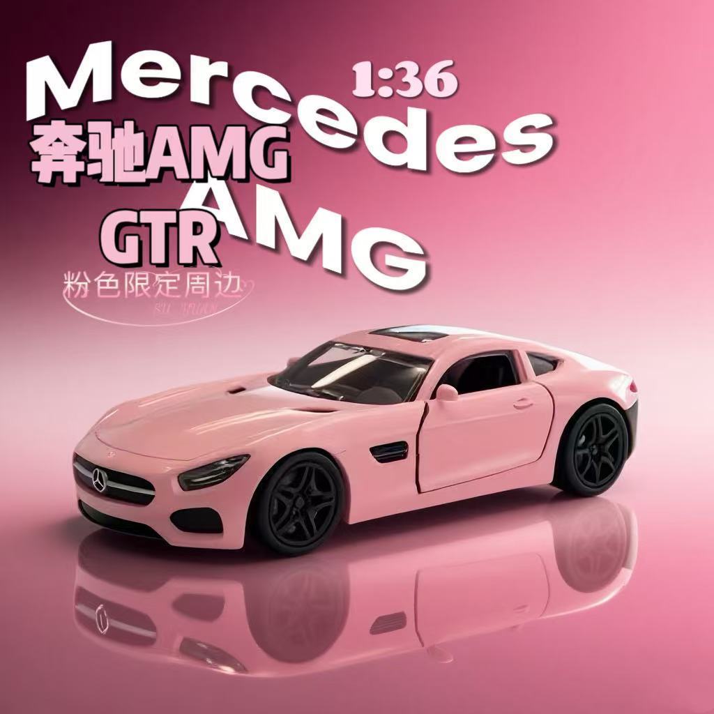 Benz AMG-GTR โลหะผสมจําลองรถสปอร์ตรุ่นคอลเลกชันระดับคุณภาพเด็กของขวัญจํากัดสีชมพู