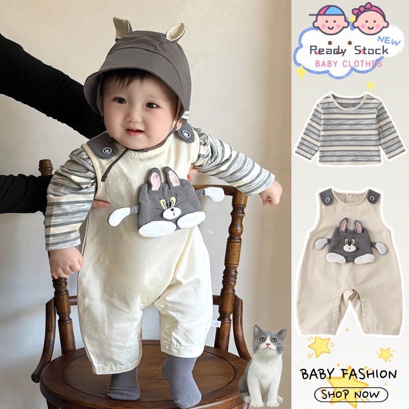 เสื้อแขนยาวสำหรับเด็กในฤดูใบไม้เปลี่ยนสี ขนาด6-36เดือน พร้อมลายการ์ตูนเลโก้และทอมแมว