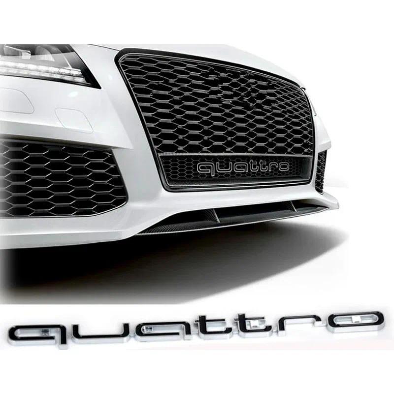 ป้ายกระจังหน้าโลโก้สี่ล้อสีดําสําหรับ Audi A3 A5 Q3 Q5 Q7 TT S line -