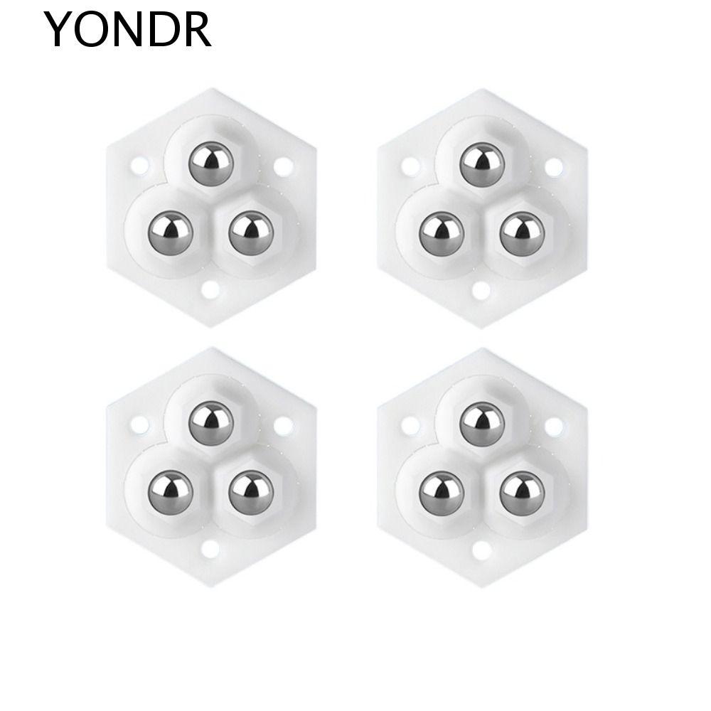 YONDR 4 ชิ้น Universal Wheel, Heavy Duty Movable Universal Pulley, ลูกกลิ้งทนทาน 3Beads 360° กล่องหมุนล้อเลื่อน Storge