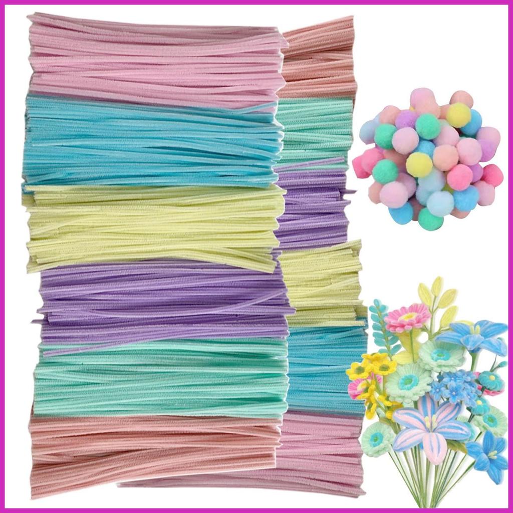 ทําความสะอาดท่อสําหรับงานฝีมือ 200X Fuzzy Wire Sticks 20X ลูกผมบิด Stick สําหรับช่อดอกไม้สัตว์ veras