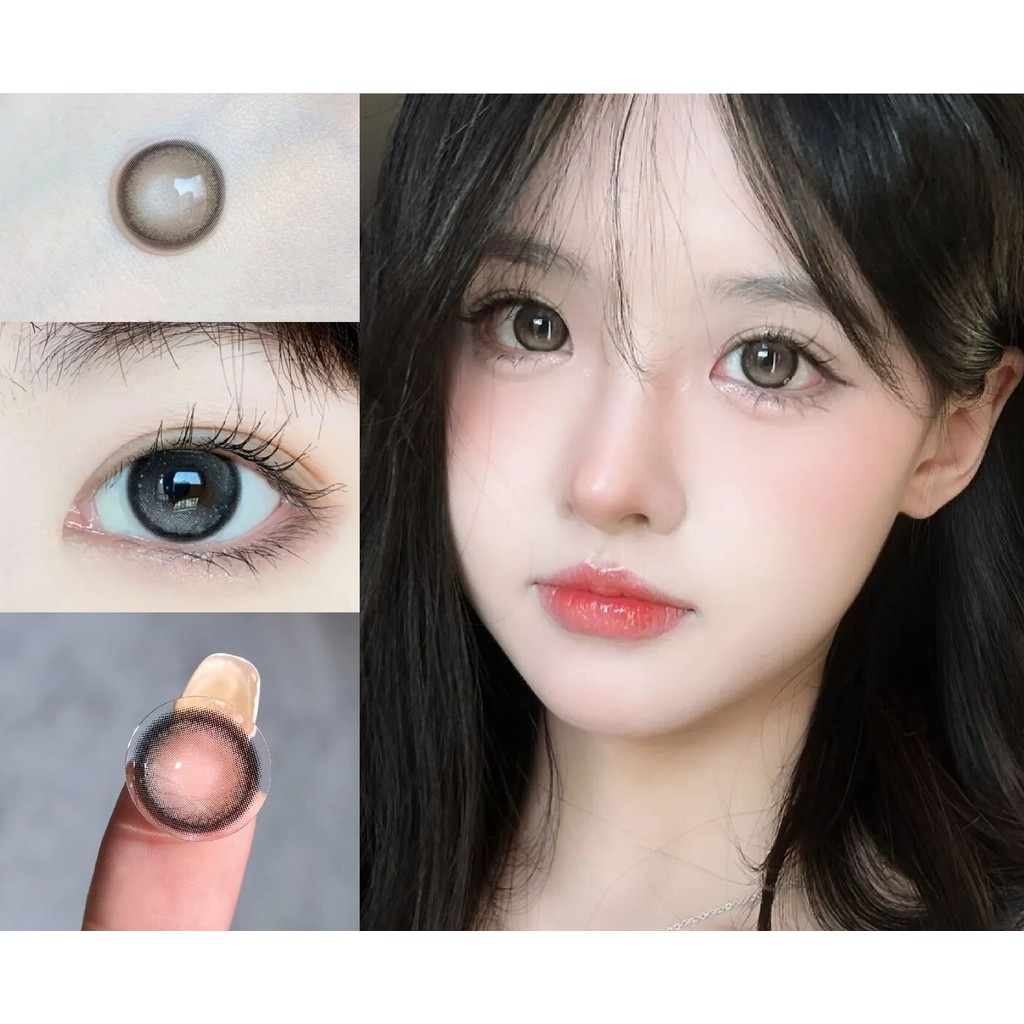 (1 คู่) MNHJING ,OVOLOOK Brand ,14.20mm,Gdia:13.5mm,(เกรด 0-8), คอนแทคเลนส์ 6 เดือนใช้(สีดํา)