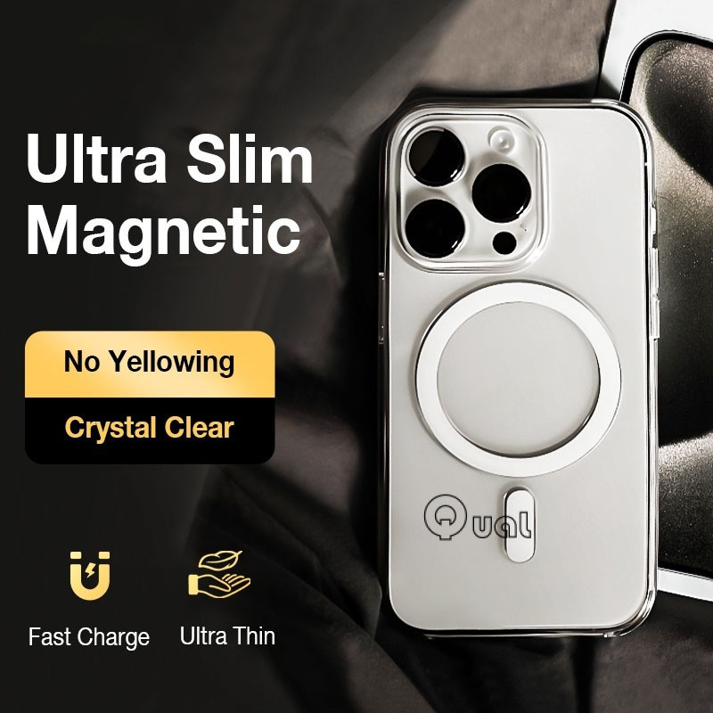 Ultra Slimsantypoch สําหรับ magnetici คริสตัลเคสโทรศัพท์สําหรับ iPhone 17 16 15 14 13 12 Pro Max Non-สีเหลือง Pc สําหรับ iPhone 15 14 Plus Thin & Light Protection Casi J8FK BAO1