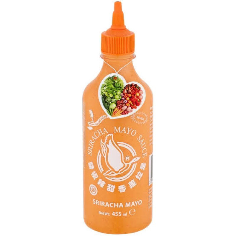 Vegan glutenfree Sriracha mayonnaise flying goose 355ml มายองเนสศรีราชาขวดใหญ่ ไม่มีกลูเต้น วีแกน