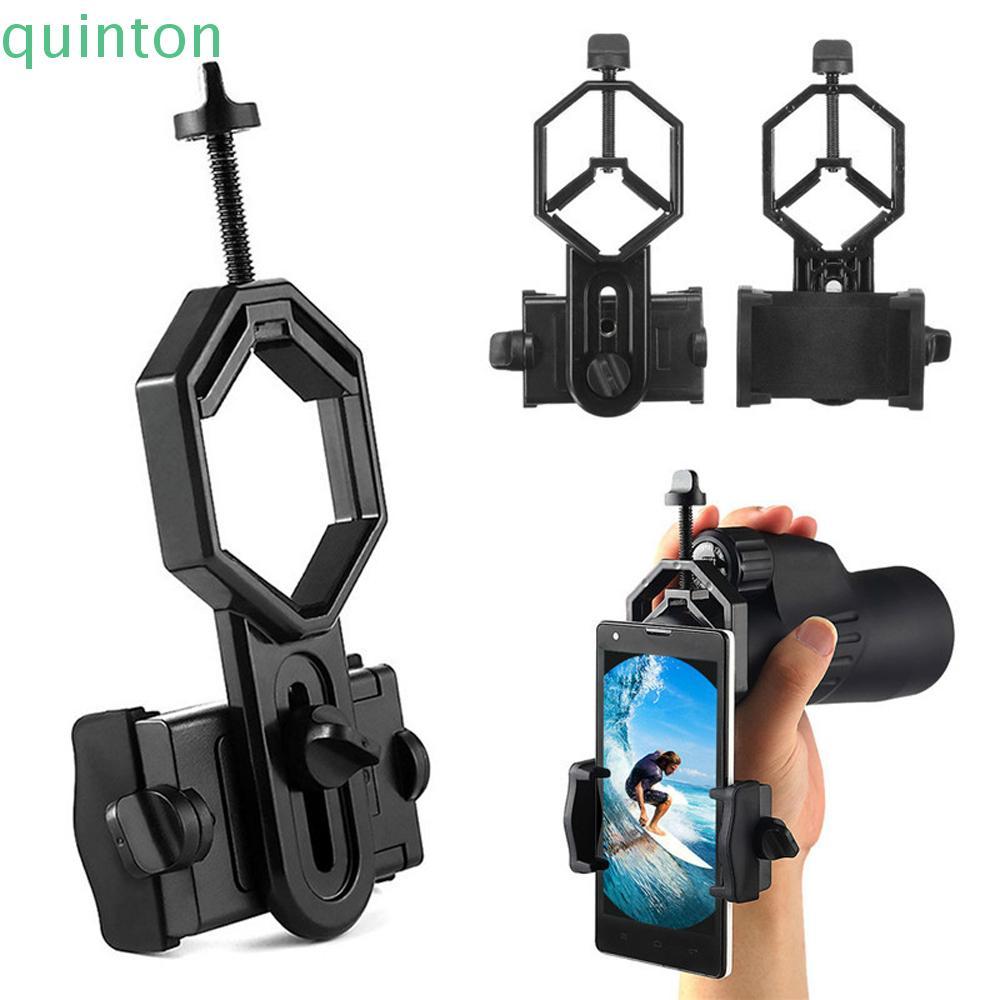 QUINTON โทรศัพท์มือถืออะแดปเตอร์ Mount Spotting Scope Holder สีดําปฏิบัติกล้องโทรทรรศน์คลิปกล้องจุลท