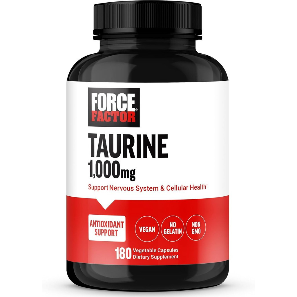 FORCE FACTOR Taurine Supplement, Taurine 500mg Capsules  Supplement to Support Nervous System and Ce